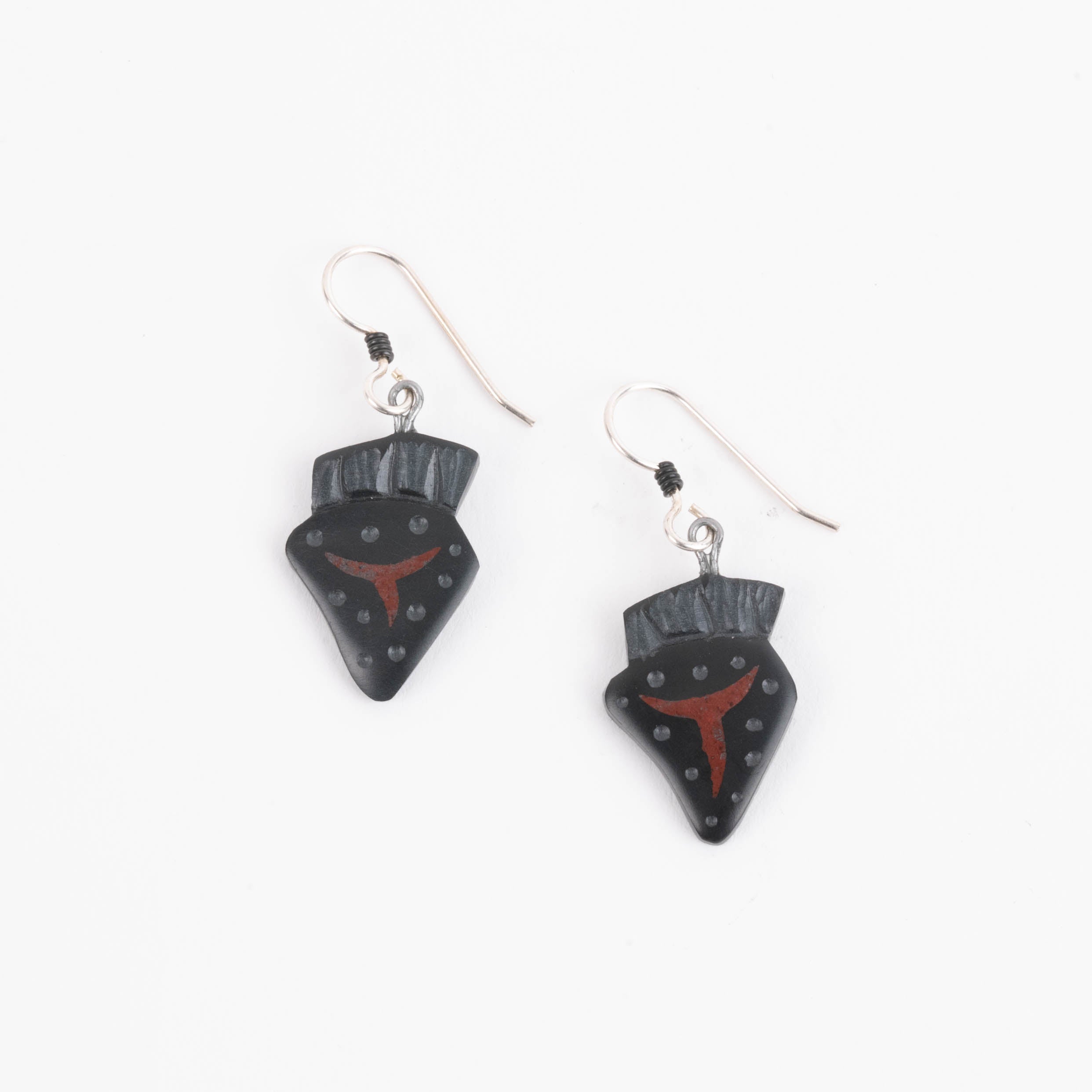 Haida Argillite Strawberry Earrings carved by Local Female artist my Edgars