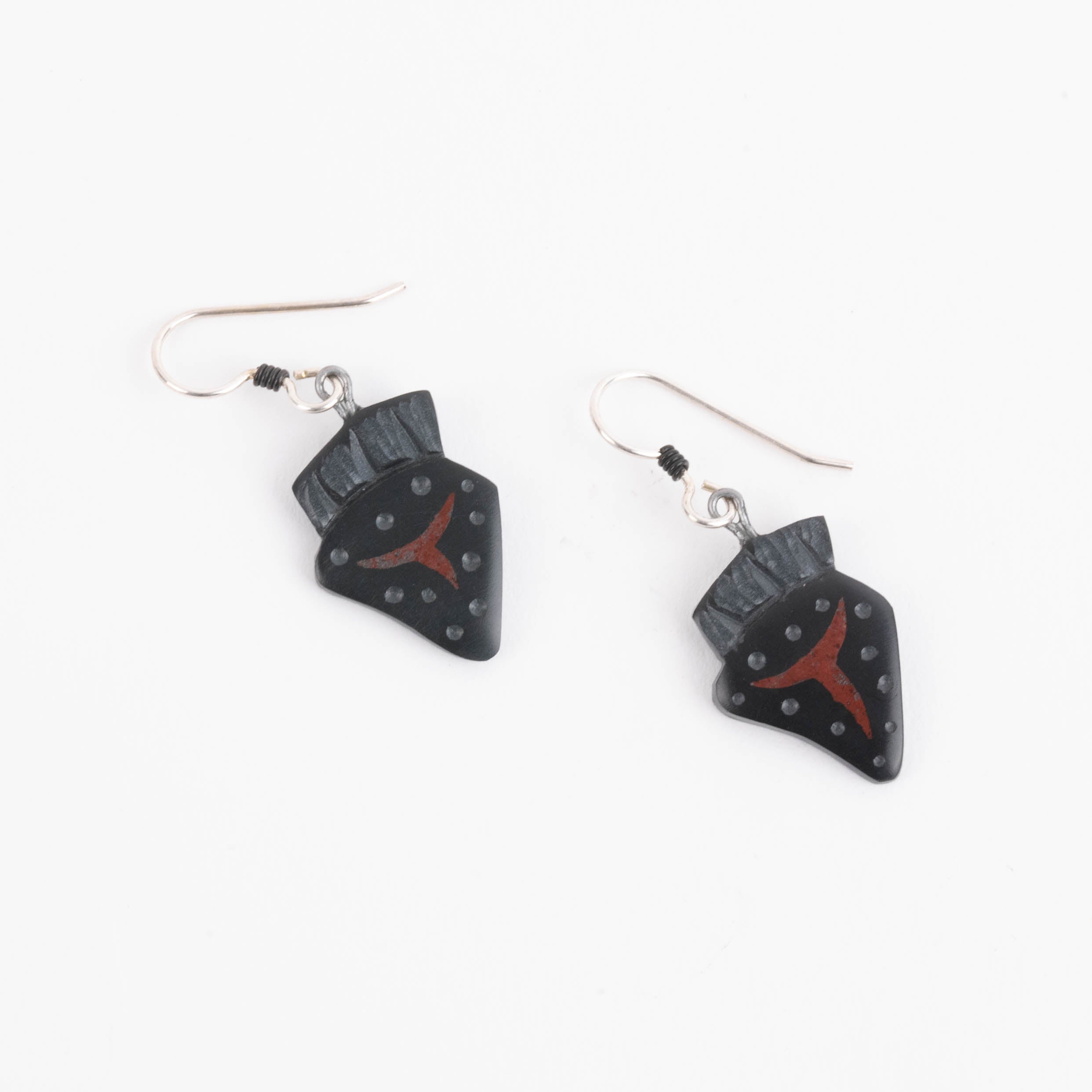Haida Argillite Strawberry Earrings carved by Local Female artist my Edgars