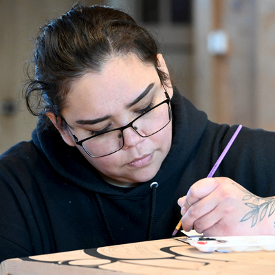 Bear Mother & Mouse Woman | Cedar Bentwood Box Artwork | By Haida Indigenous Artist Daisy White
