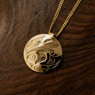 14K Gold Raven Pendant by Haida Artist, James Sawyer