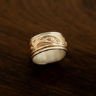 14k Gold and Sterling Silver Eagle Band