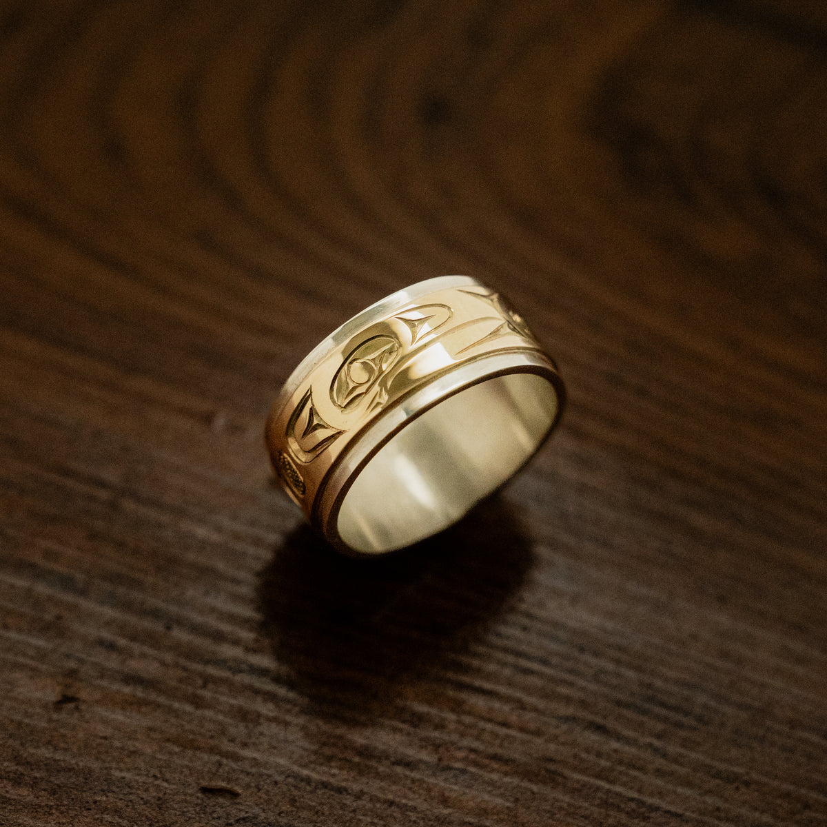 14K Gold and Sterling Silver Raven Band by James Sawyer