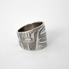 Sterling Silver Human Ring with Canadian Diamond