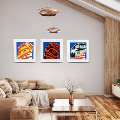 International acclaimed Haida artist eg Davidson three finned on a living room wall for inspo