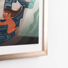 A moment to Vanish Chapter one. the first in a series and a gallery exclusive it features a women rinding through a kelp bed on an killer whale. In soft blues and browns: Framed in a white frame with conservation glass