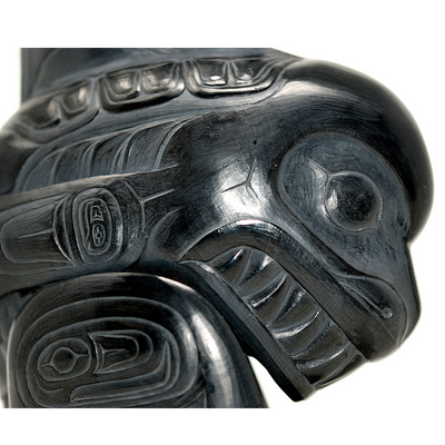 Raven is Supernatural Argillite Carving by Melanie Russ (Haida)