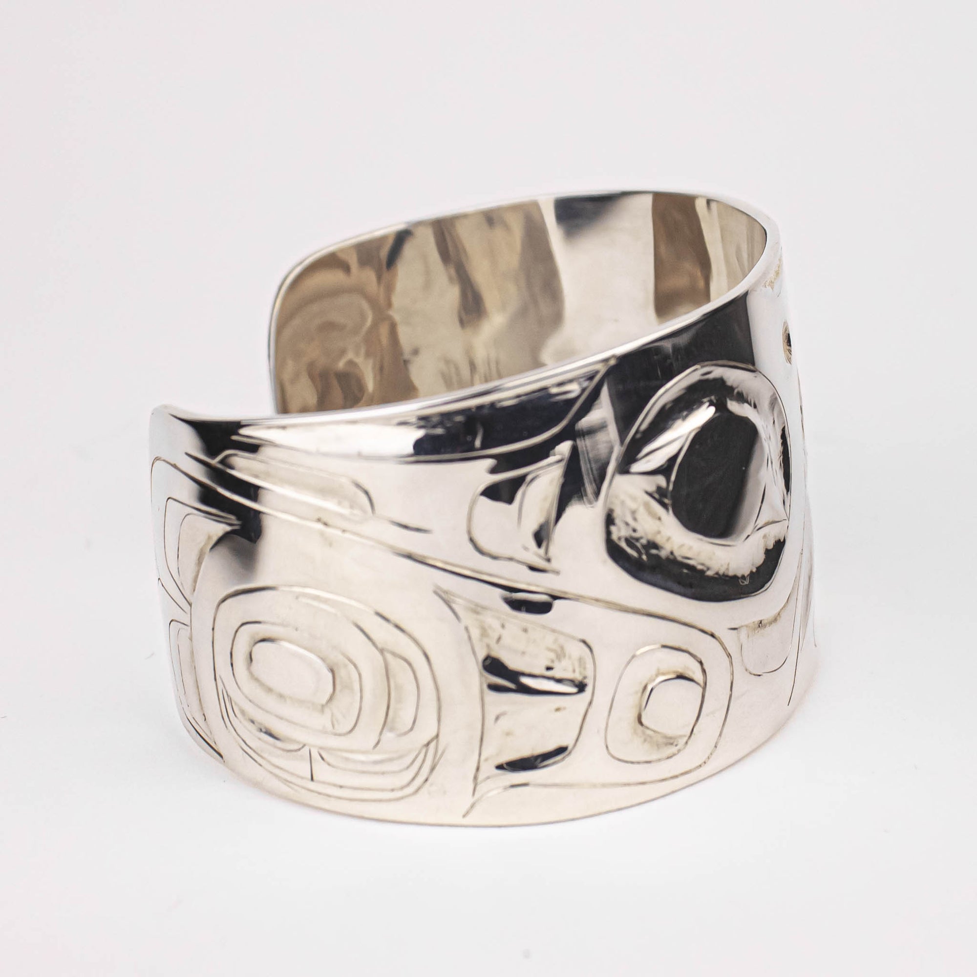 Sterling Silver Hummingbird Bracelet by Alvin Adkins (Haida)