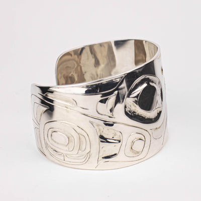 Sterling Silver Hummingbird Bracelet by Alvin Adkins (Haida)