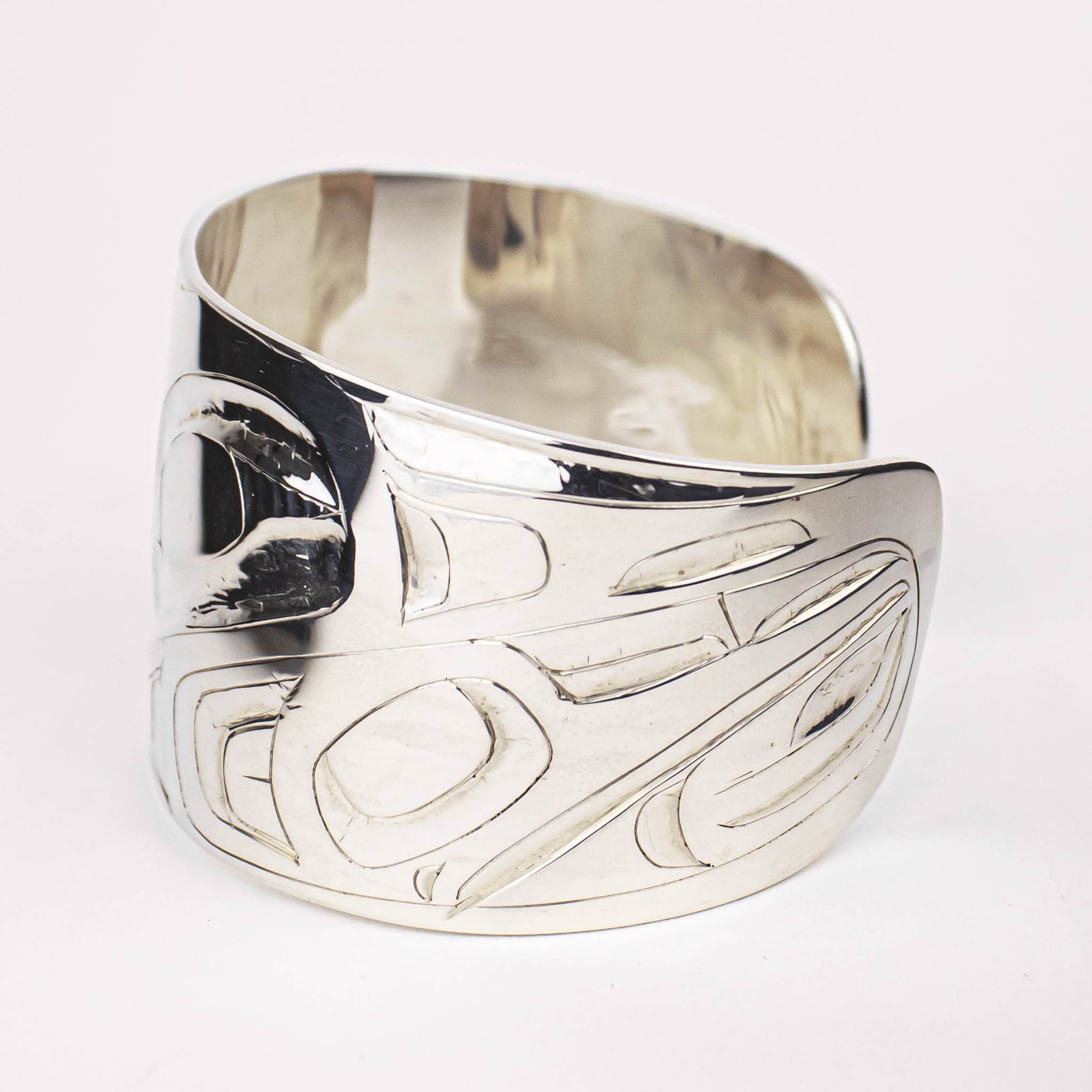 Sterling Silver Hummingbird Bracelet by Alvin Adkins (Haida)