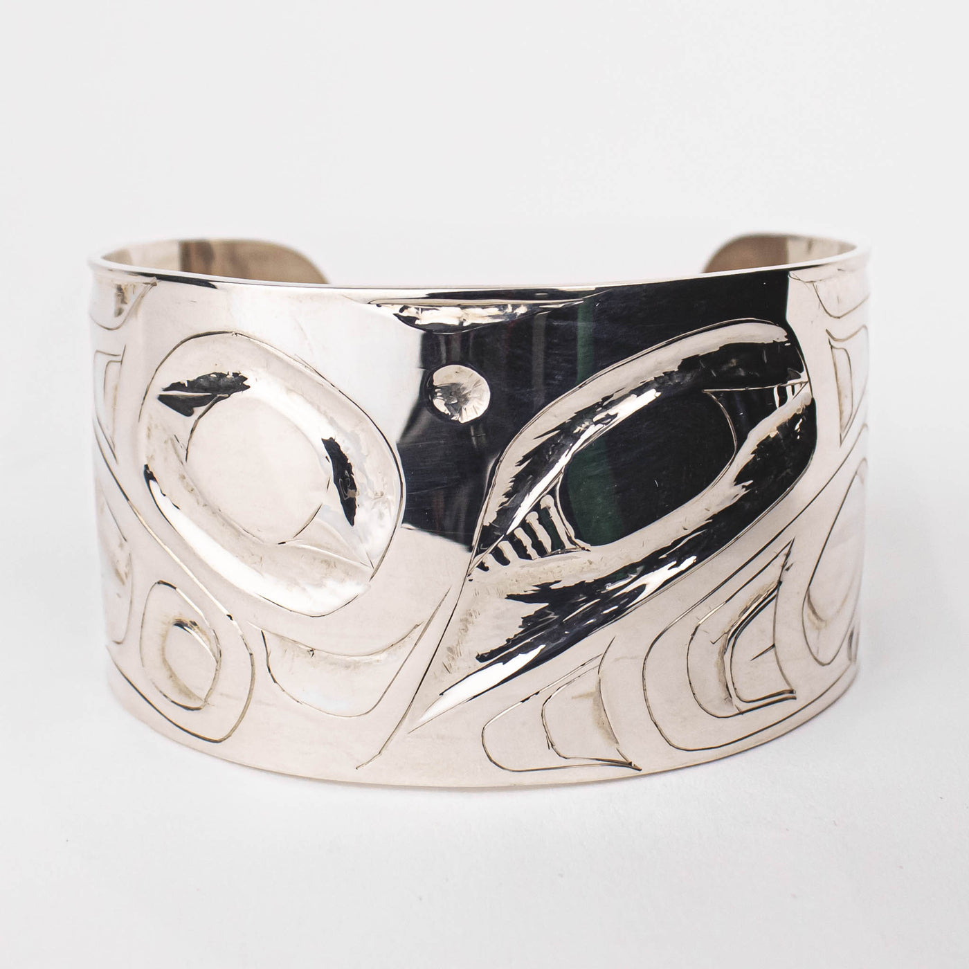 Sterling Silver Hummingbird Bracelet by Alvin Adkins (Haida)