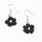 Hand carved summer inspired Argillite flower earrings with abalone inlay. Made by Local Canadian Indigenous artist Amy Edgars