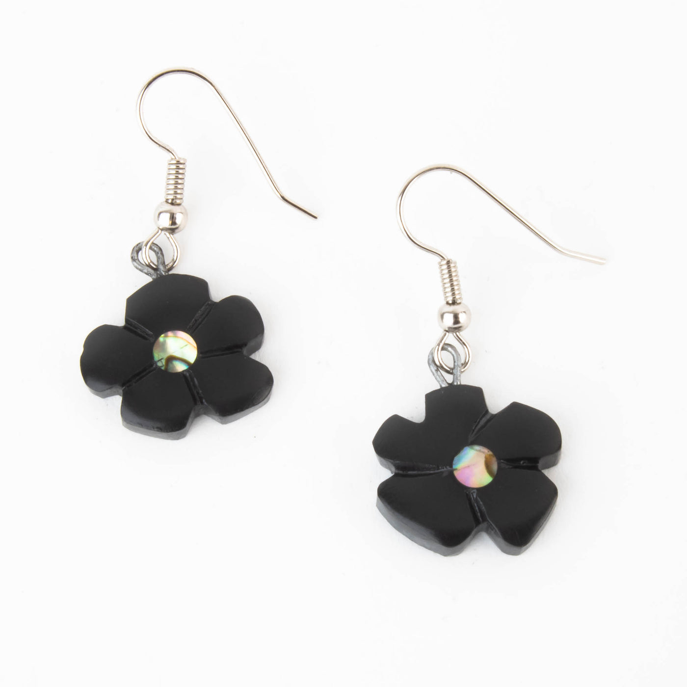 Argillite Flower Earrings by Amy Edgars (Haida)