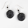 Argillite Bear Paw earrings with  Shepard hooks with small black bead