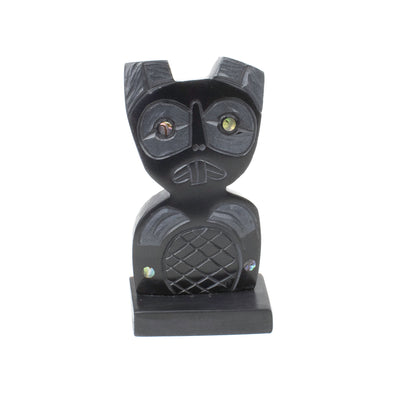 Argillite beaver carving with abalone inlay made by local artist amy edgars
