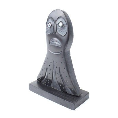 Argillite octopus carving with abalone inlay made by local artist amy edgars