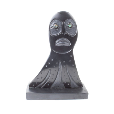 Argillite octopus carving with abalone inlay made by local artist amy edgars
