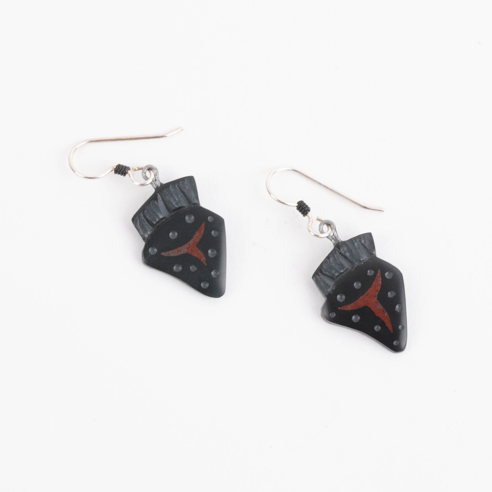 Haida Argillite Strawberry Earrings carved by Local  Female artist my Edgars