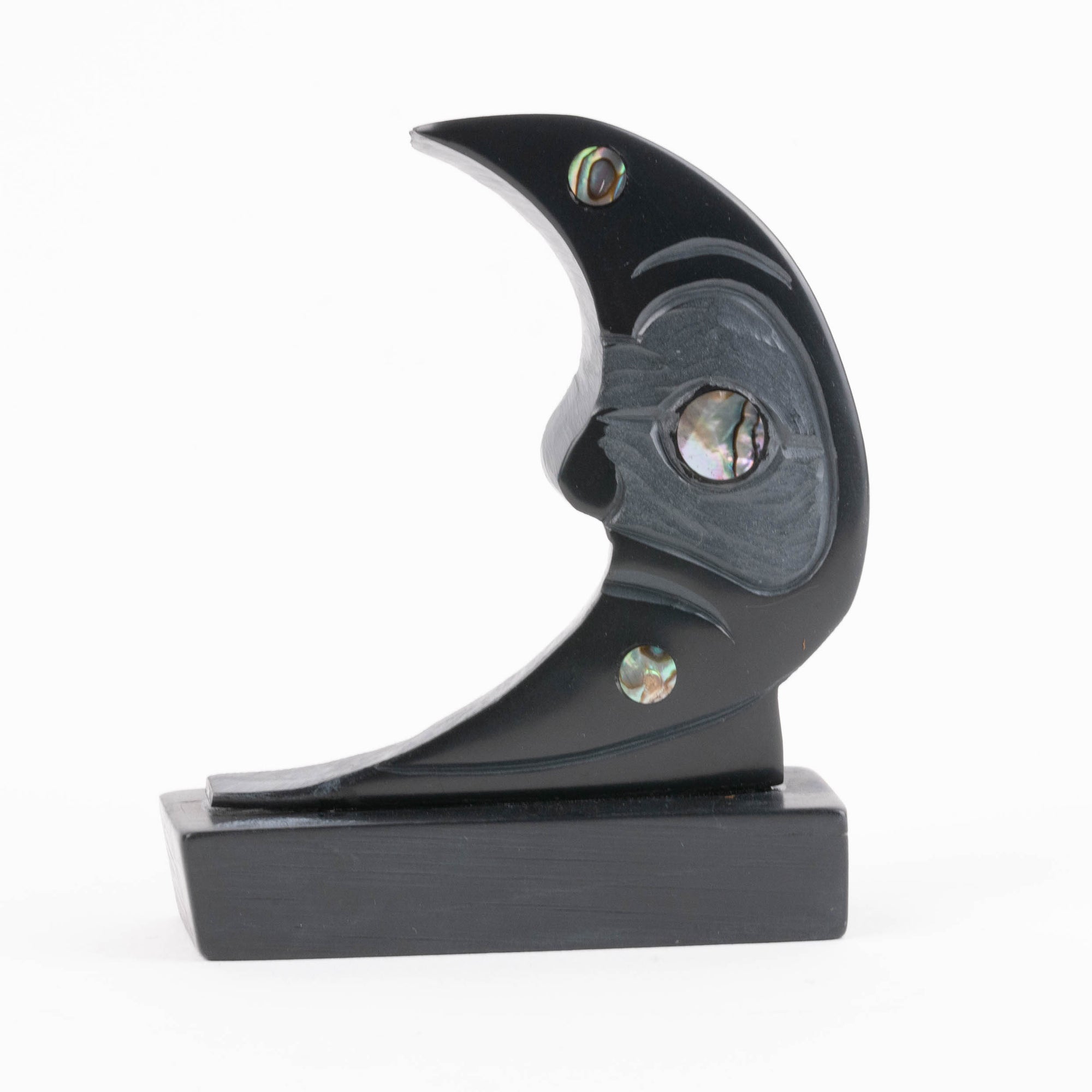 Haida Argillite Moon Carving by Female Haida Artist Amy Edgars