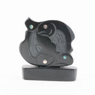Haida two Salmon Argillite carving by Haida artist Amy Edgars