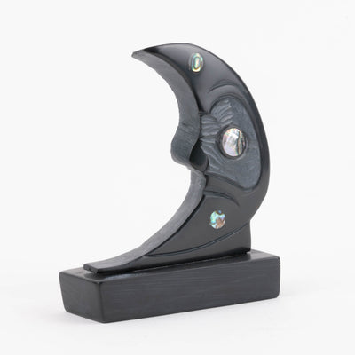 Haida Argillite Moon Carving by Female Haida Artist Amy Edgars