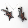 Argillite Shooting Star earrings with  Shepard hooks with small black bead