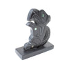 Argillite Wolf carving with abalone inlay made by local artist amy edgars