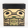 Cedar Bentwood Chest featuring Bear mother and her cubs as well as mouse women in a forest colour palette