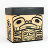 Cedar Bentwood Chest featuring Bear mother and her cubs as well as mouse women in a forest colour palette