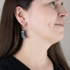 Small and Large argillite bear claw earrings with abalone inlay, and  Shepard hooks with small black bead