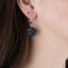 Argillite Bear Paw earrings with  Shepard hooks with small black bead