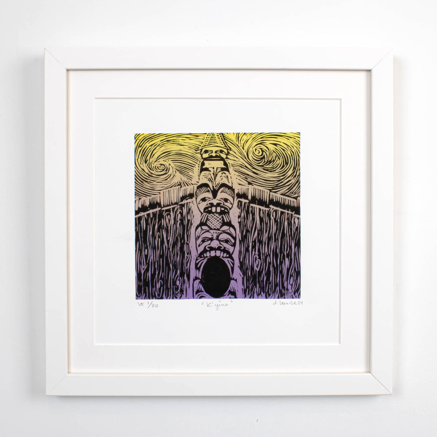 K'yúu (Door) Limited Edition Print | 1 of 30 | Yellow & Purple by Danielle Louise Allard (Haida)