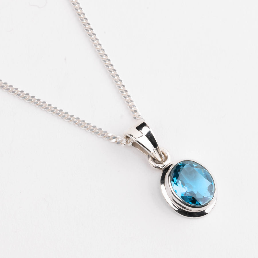 Blue Topaz gemstone pendant