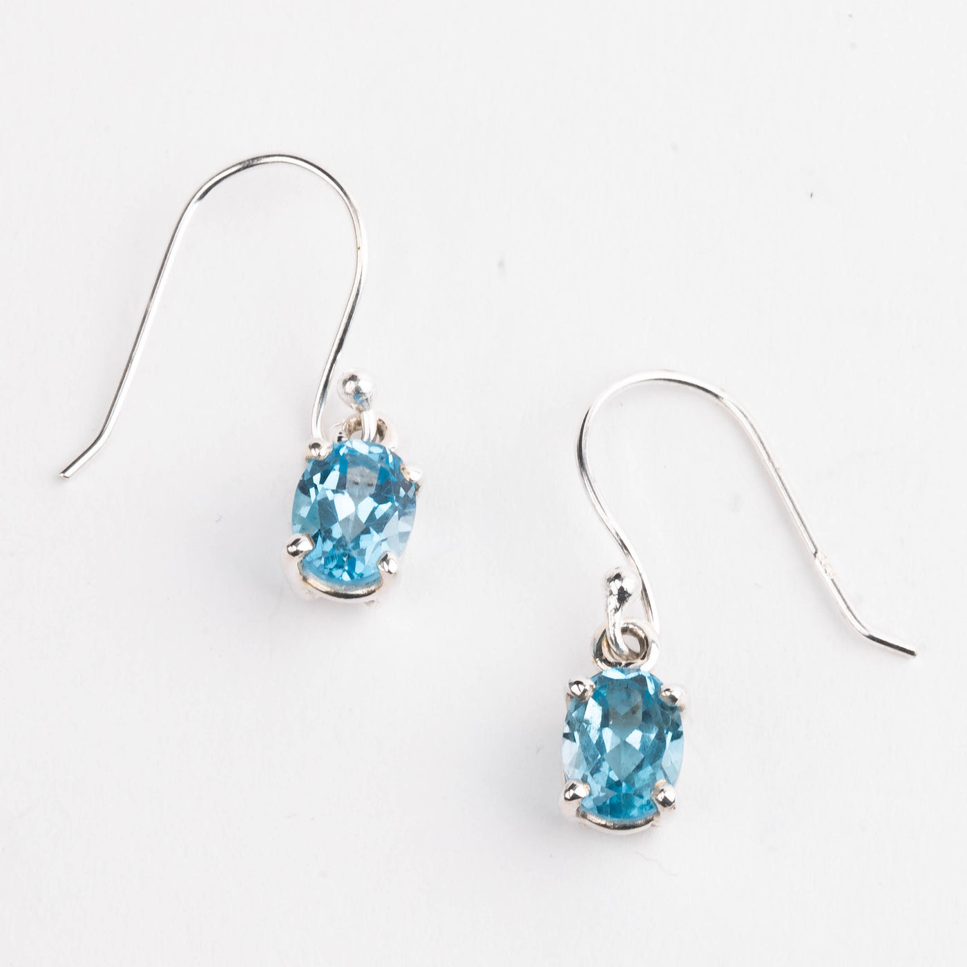 Sterling Silver Blue Topaz Dangle Earrings