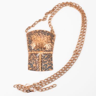 Copper Shield Pendant with Chain by Chris Collison (Haida)