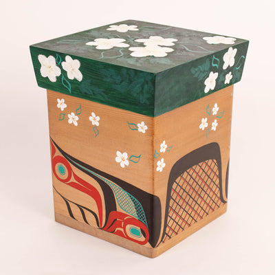 Beaver & Blossoms (Ts'áng Isgyáan X_iláay) Bentwood Box by Danielle Louise Allard (Haida)
