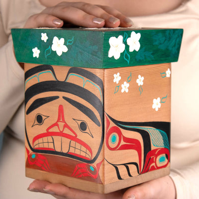 Beaver & Blossoms (Ts'áng Isgyáan X_iláay) Bentwood Box by Danielle Louise Allard (Haida)