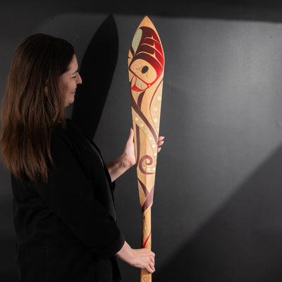 Very Hungry Octopus | Original Paddle Artwork | By Danielle Louise Allard | Haida Artist