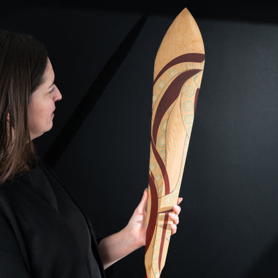 Very Hungry Octopus | Original Paddle Artwork | By Danielle Louise Allard | Haida Artist