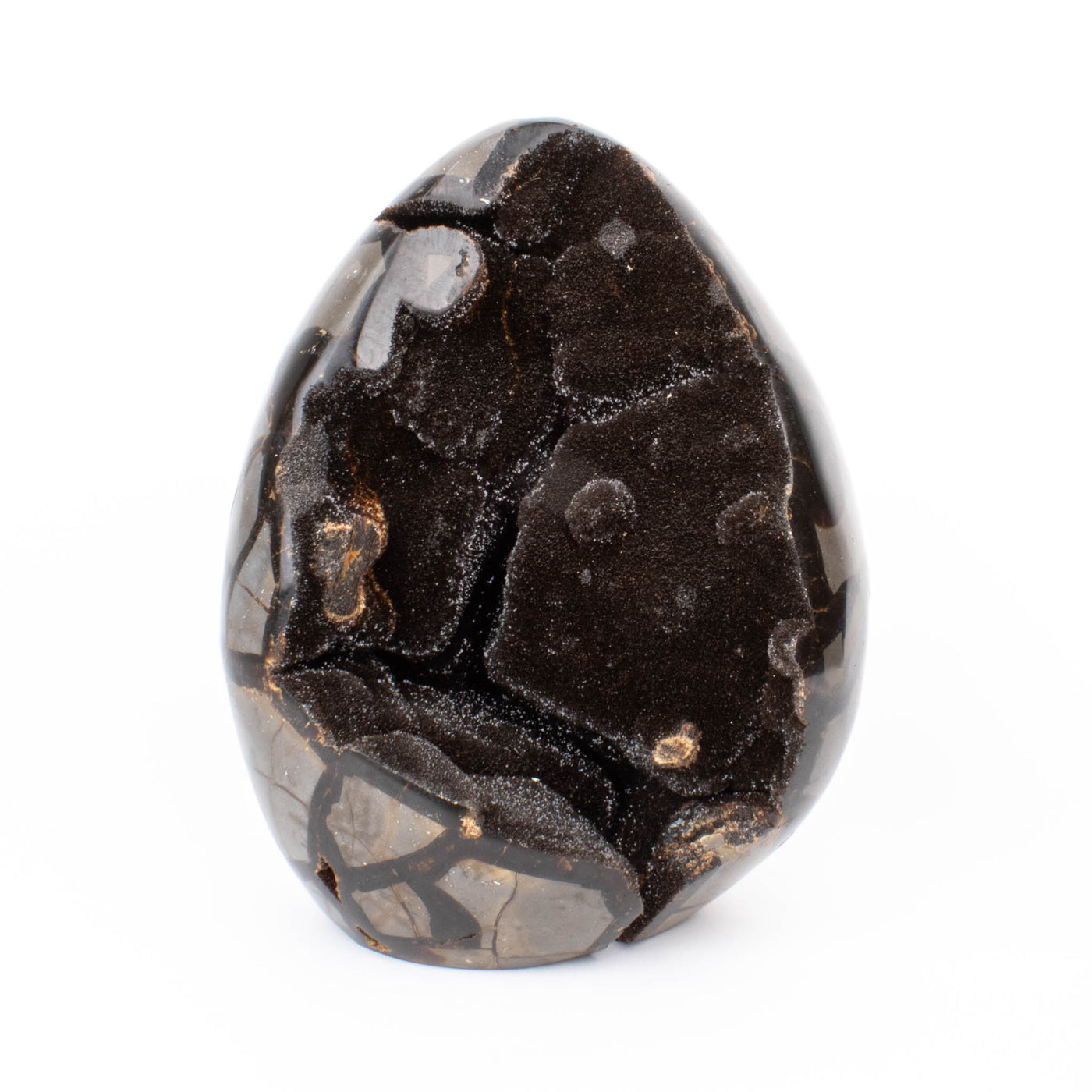 Large Septarian Egg with Black Druzy Crystal