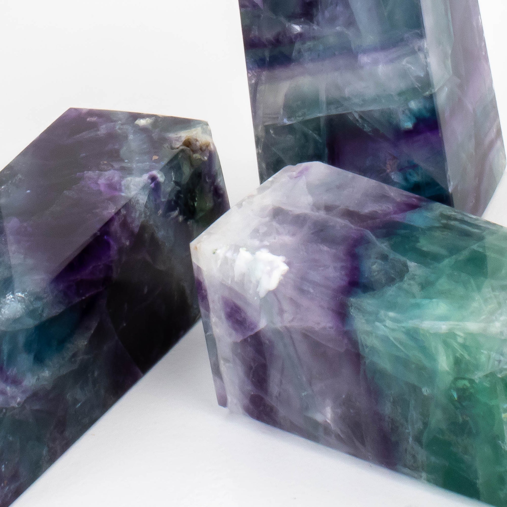 Close-up of fluorite crystals