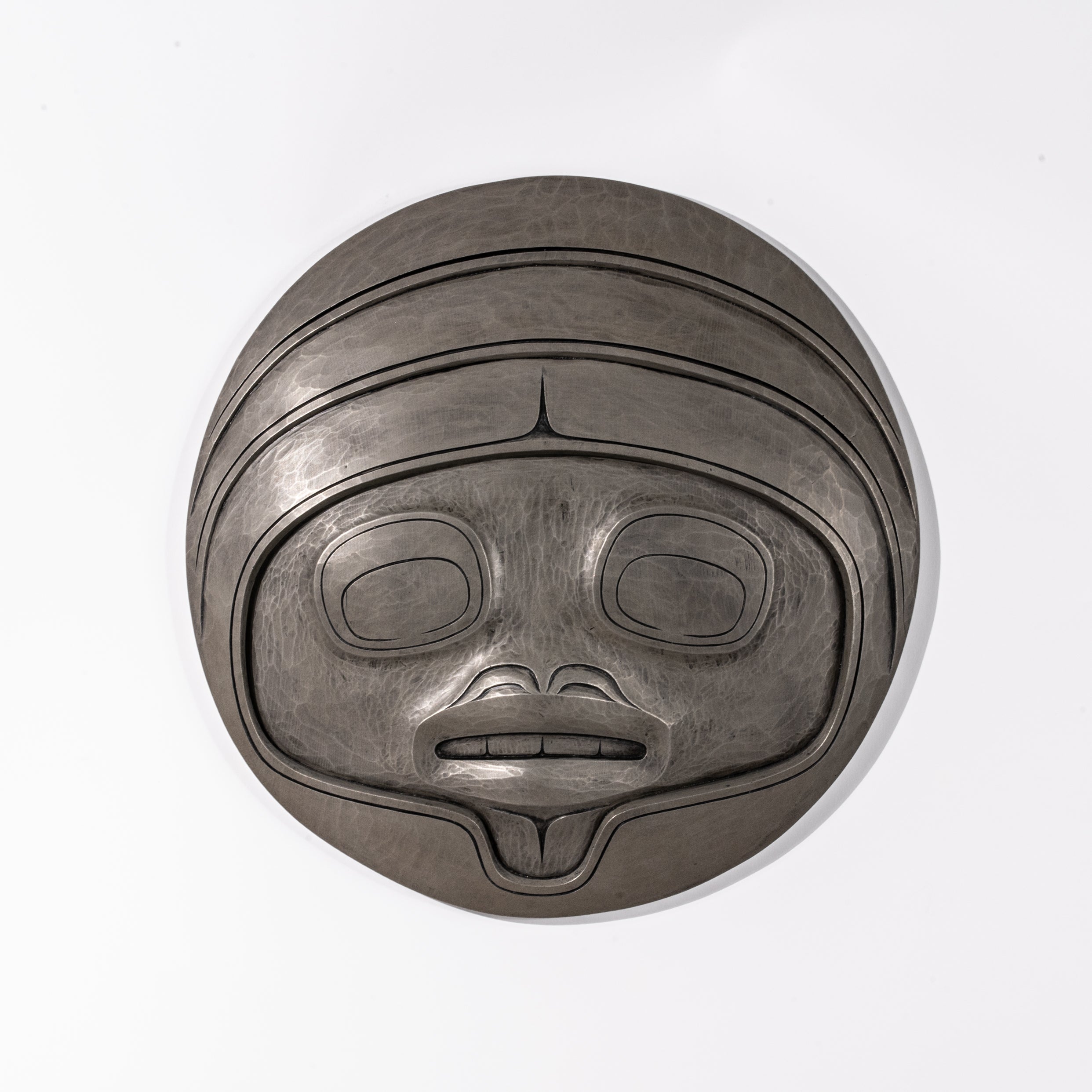 Fungus Man Mask Casting by Haida artist Cori Savard on a white back ground