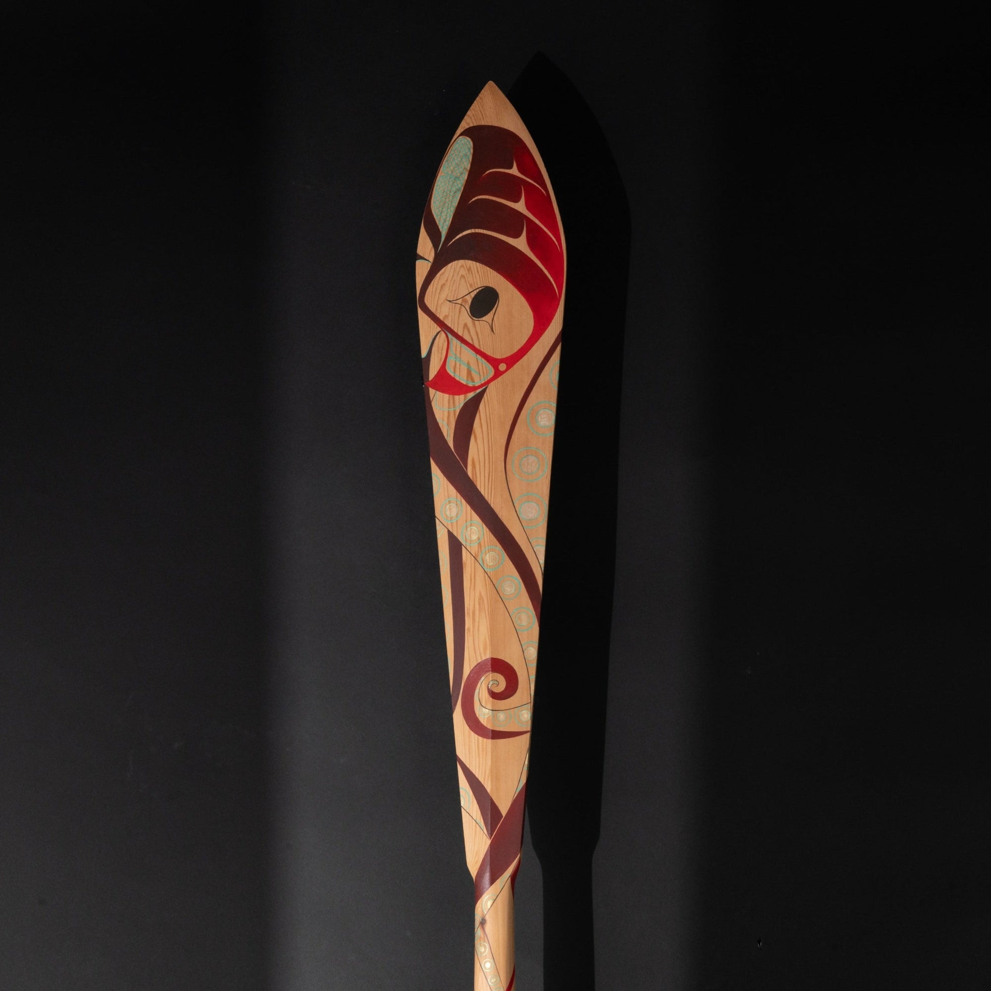 Close up of front of Danielle Louise Allards Octopus Paddle show casing the cascading tentacles  and face of the octopus