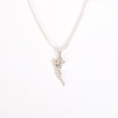 Silver necklace with a unique Haida Gwaii charm and a diamond