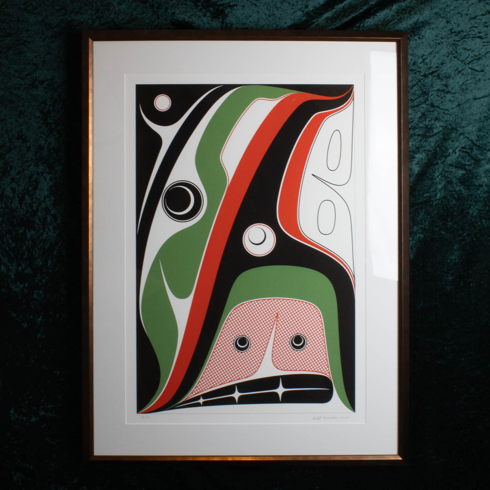 Framed Robert Davidson Hope art print with green background