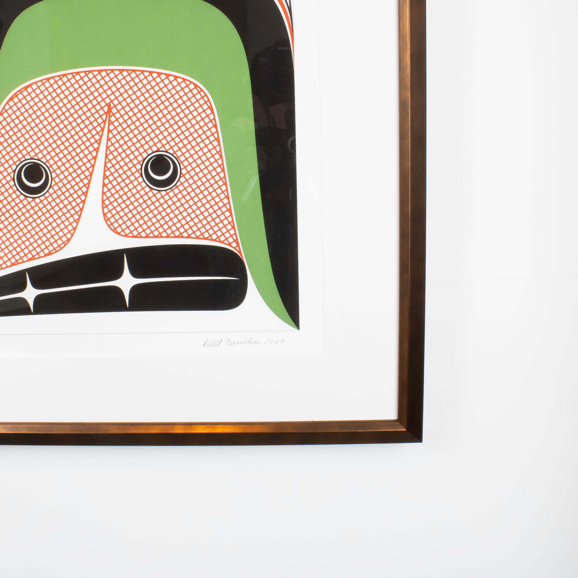 Close-up corner of Framed Robert Davidson Hope art print