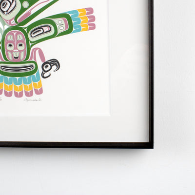 Corner Photo of framed print showing of the frame style