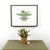 Black Framed hummingbird Art Print in an interior Design