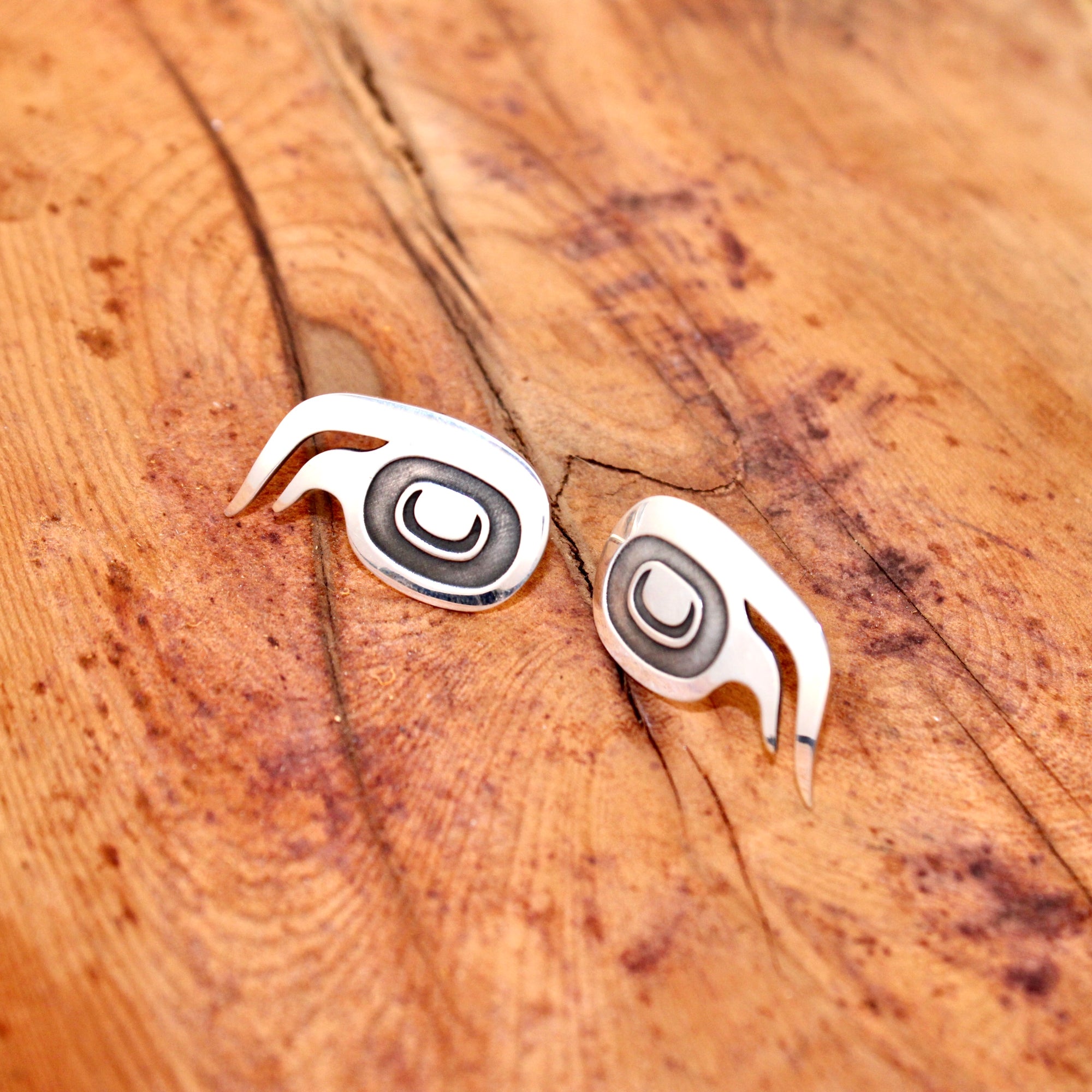 Sterling Silver Wolf Paw Studs By Danika Saunders (Nuxalk)