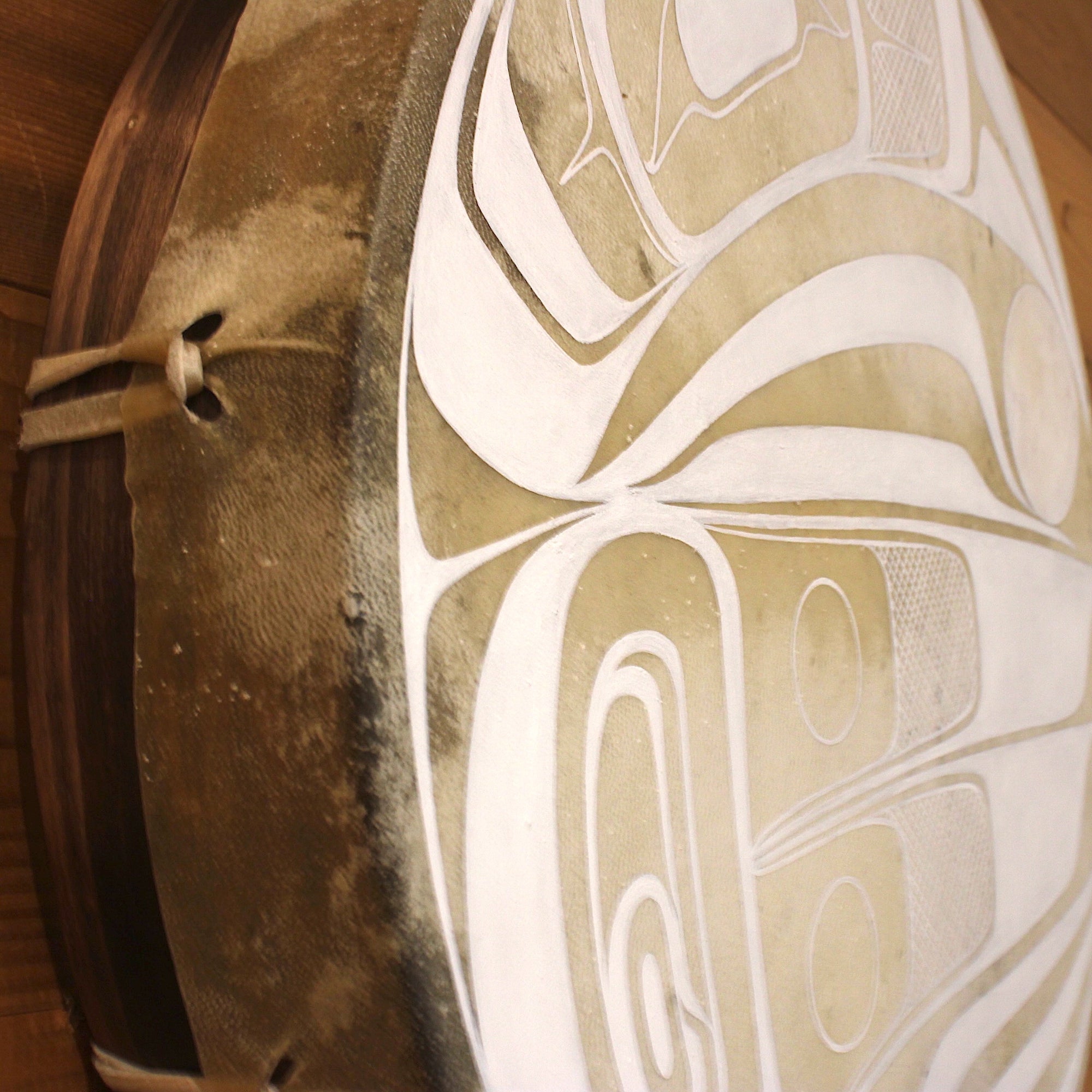 White raven drum by Haida artist