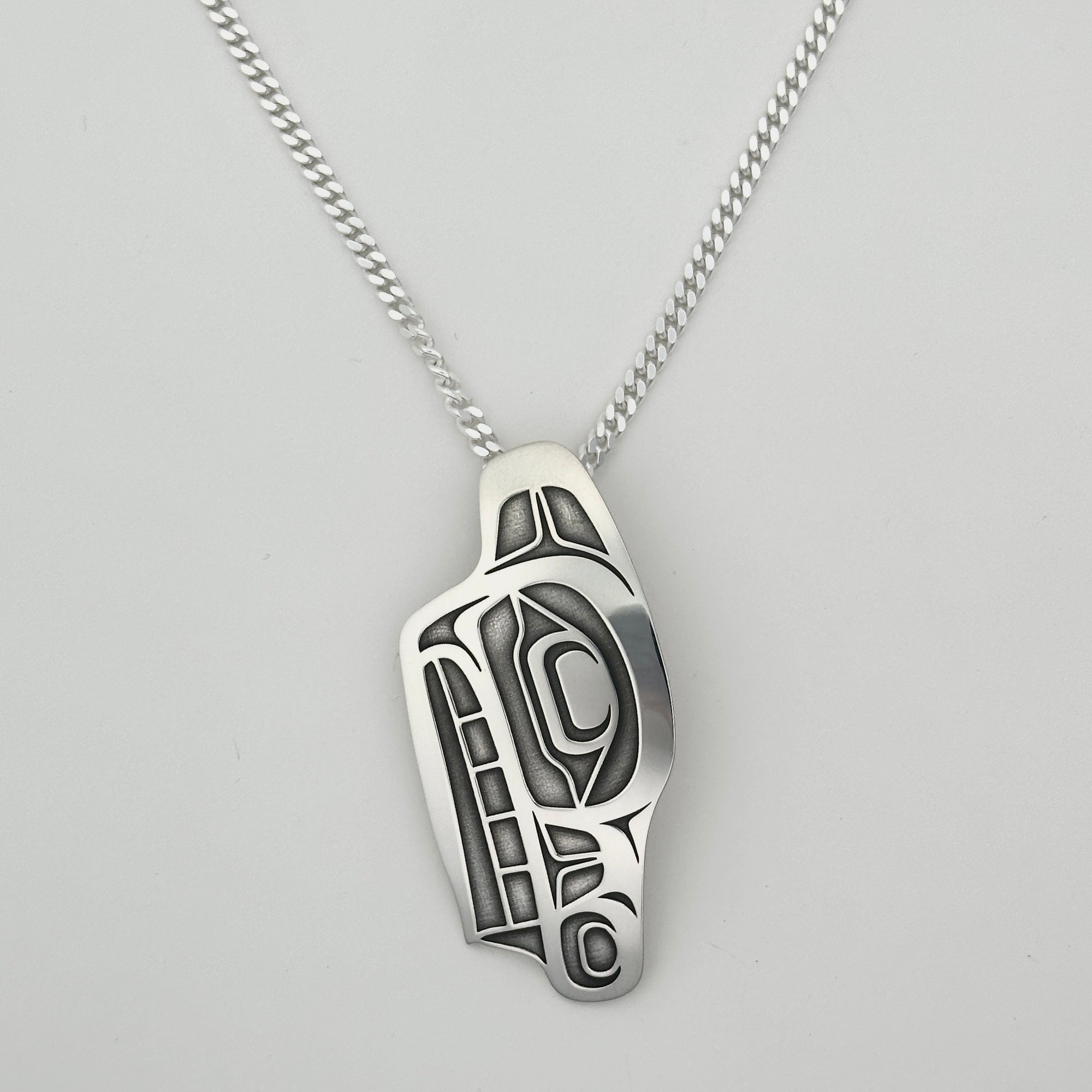 Sterling Silver Wolf Pendant, by Danika Saunders (Nuxalk)